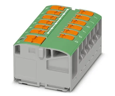Produktfoto 1 von Phoenix Contact Verteilerblock 13-polig / 450V 24A, Polyamid Grün
