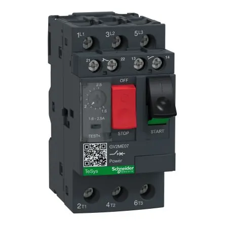 Produktfoto 1 von Schneider Electric TeSys GV2 Mini-Leistungsschalter, 1.6A, 2.5 A Schutzschalter 690V ac 89mm x 44.5 mm Schutzschalter