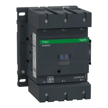Produktfoto 1 von Schneider Electric TeSyS D Schütz 400V ac-Spule, 3-polig, 1kV / 115 A 55 kW 1 Schließer/1 Öffner Motorsteuerung