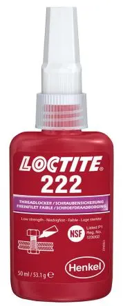 Produktfoto 1 von Loctite 222 Schraubensicherungsklebstoff Flüssig Violett 50 ml, Niedrigfest aushärtend in 6 h aushärtend in 15 min