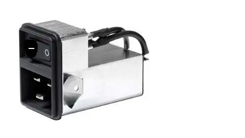 Schurter  IEC Filter LWL-Steckverbinder mit 2-Pol Schalter, Flachsteckverbinder