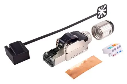 Produktfoto 1 von AXINDUS Stecker Ethernet-Steckverbinder, 1-Port 1-polig