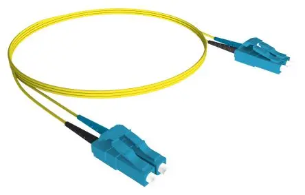 Produktfoto 1 von Multimedia Connect LWL-Kabel 1 m 2-Fasern, Raucharm halogenfrei Violett, Gelb, Aqua 9 μm