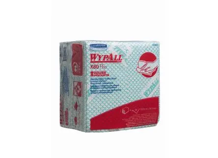 Produktfoto 1 von WYPALL Wypall X80 Plus Critical Clean Lappen für Reinigung Packung Trocken 30 pro Paket Stk. Grün, 350 x 340 mm