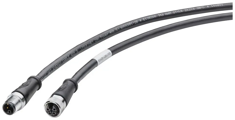 Produktfoto 1 von Siemens ET 200, 4-polig Sensor-Betätigungselementkabel, Gerade Stecker 4 / Gerade Buchse, Länge 2 m