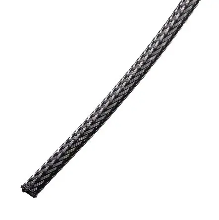 RS PRO BSPETFR0060 Kabelbinder Schwarz Polyethylenterephthalat für Kabel-Ø 4 mm, Kabel ø 8 mm, Länge 100m Umflochten