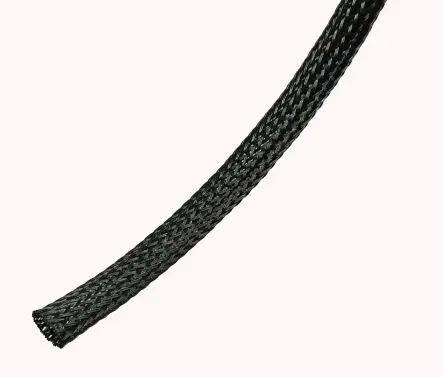 Produktfoto 1 von RS PRO Kabelbinder Schwarz Polyethylenterephthalat für Kabel-Ø 7 mm, Kabel ø 10 mm, Länge 100m Umflochten Dehnbar