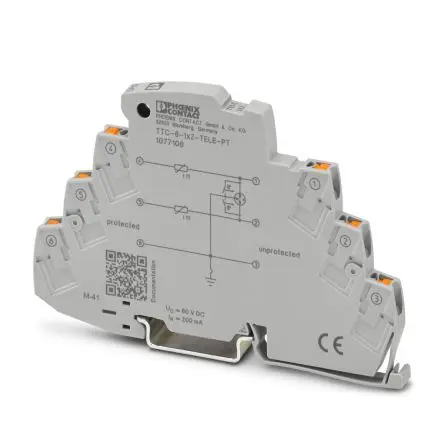 Produktfoto 1 von Phoenix Contact, Überspannungsschutz, 1-phasig, 60 V 10 kA DIN-Hutschiene TERMITRAB TTC