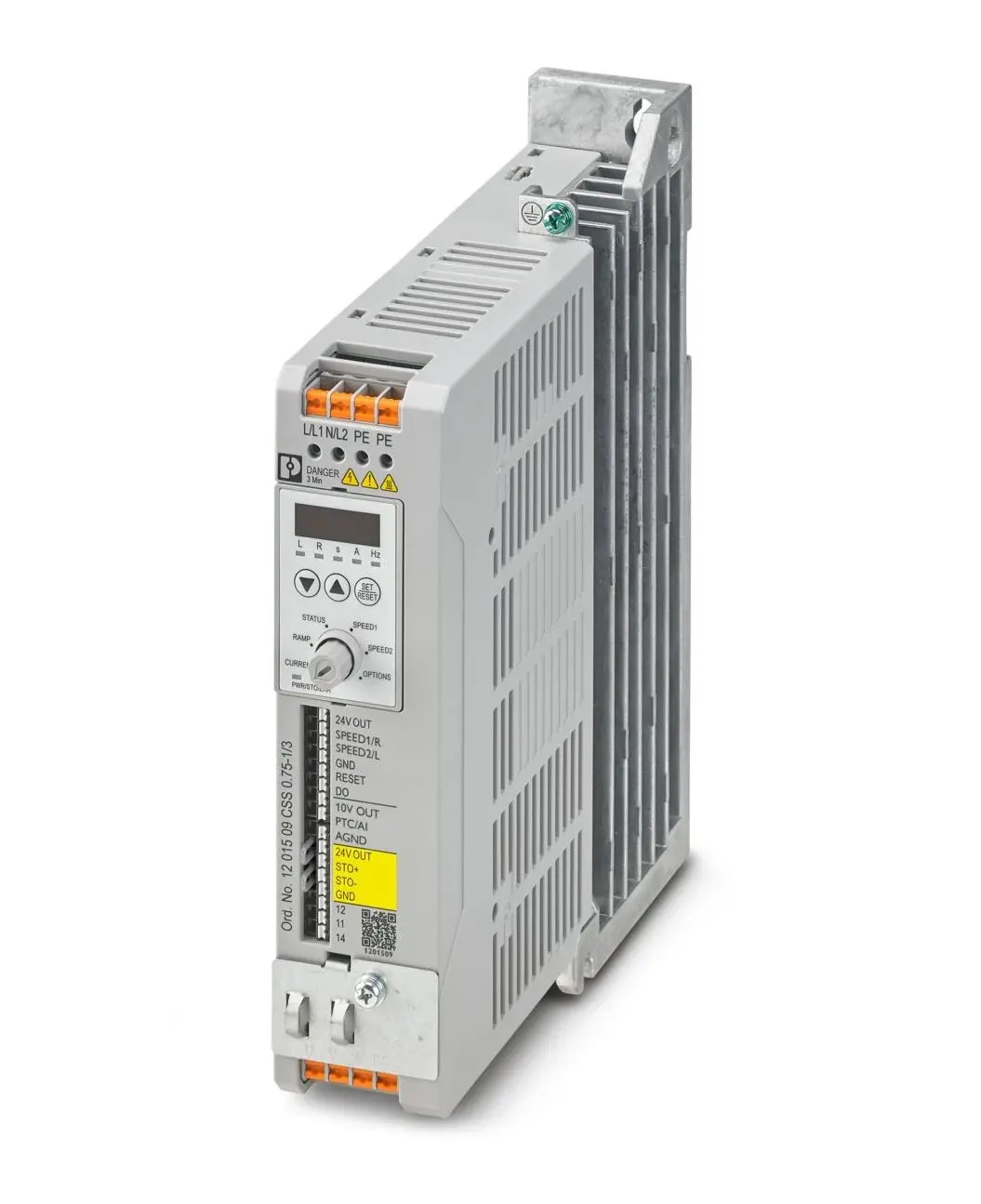 Produktfoto 1 von Phoenix Contact CSS 1-Phasen Anlasser mit variabler Drehzahl 0.75 kW 240 V ac 7.74 A 500Hz