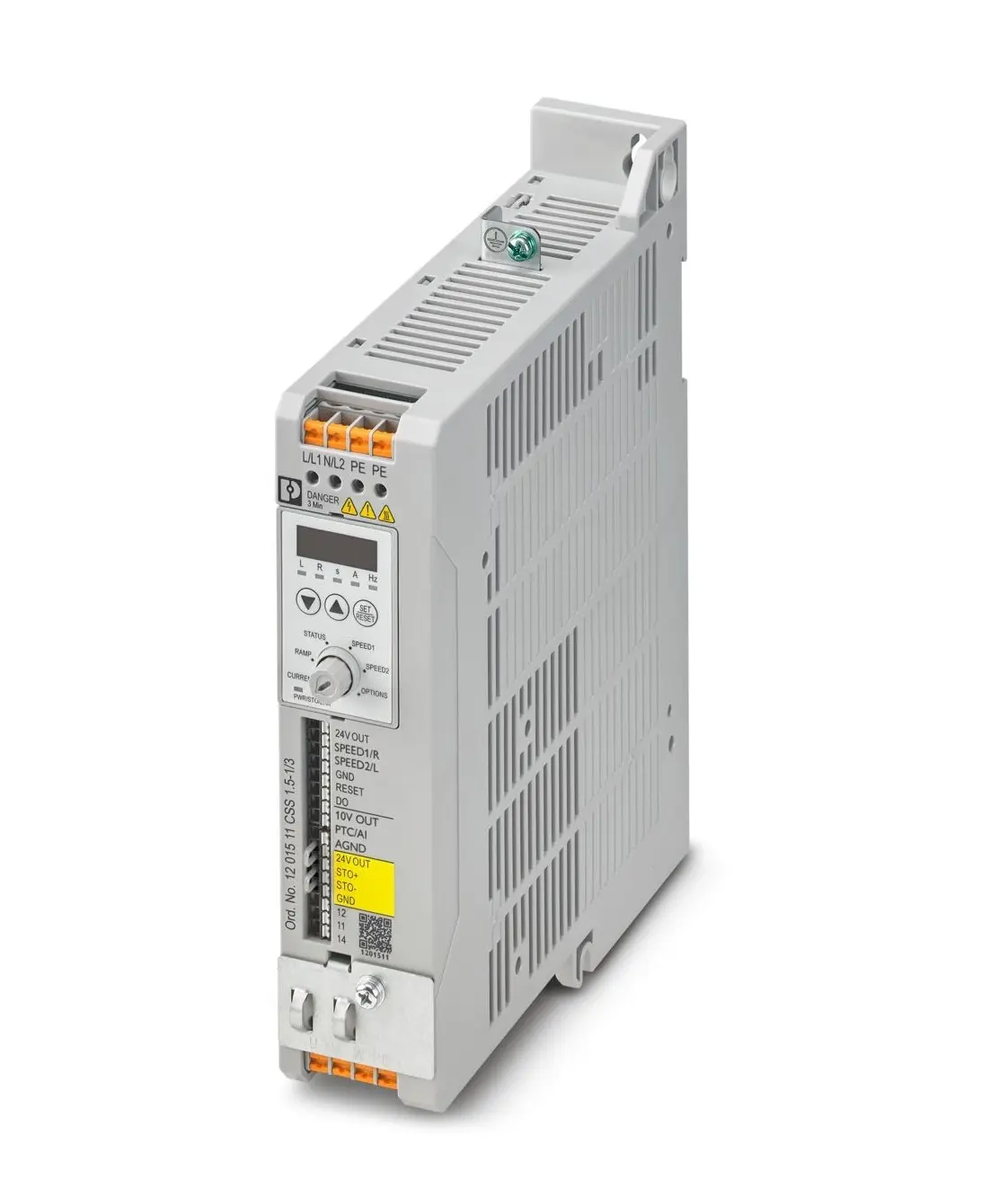 Produktfoto 1 von Phoenix Contact CSS 1-Phasen Anlasser mit variabler Drehzahl 1.5 kW 240 V ac 13.5 A 500Hz