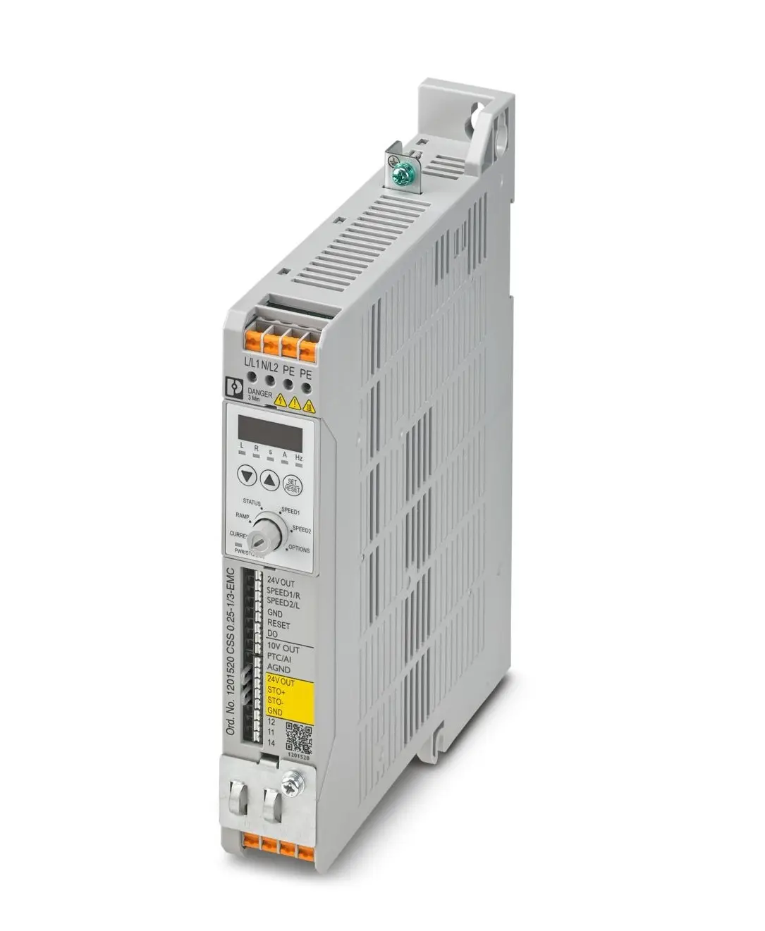 Produktfoto 1 von Phoenix Contact CSS 1-Phasen Anlasser mit variabler Drehzahl 0.25 kW 240 V ac 2.55 A 500Hz