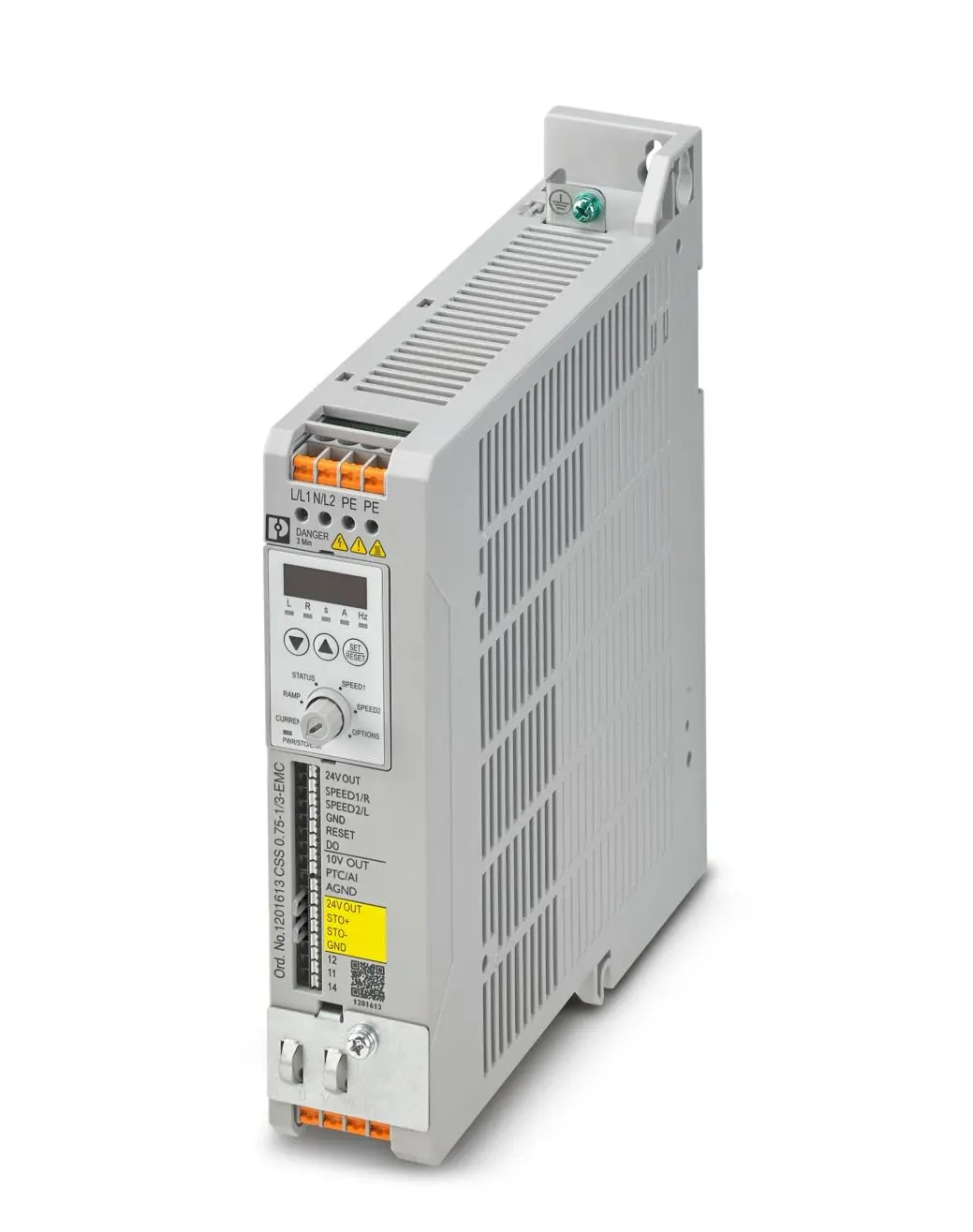 Produktfoto 1 von Phoenix Contact CSS 1-Phasen Anlasser mit variabler Drehzahl 0.75 kW 240 V ac 7.74 A 500Hz