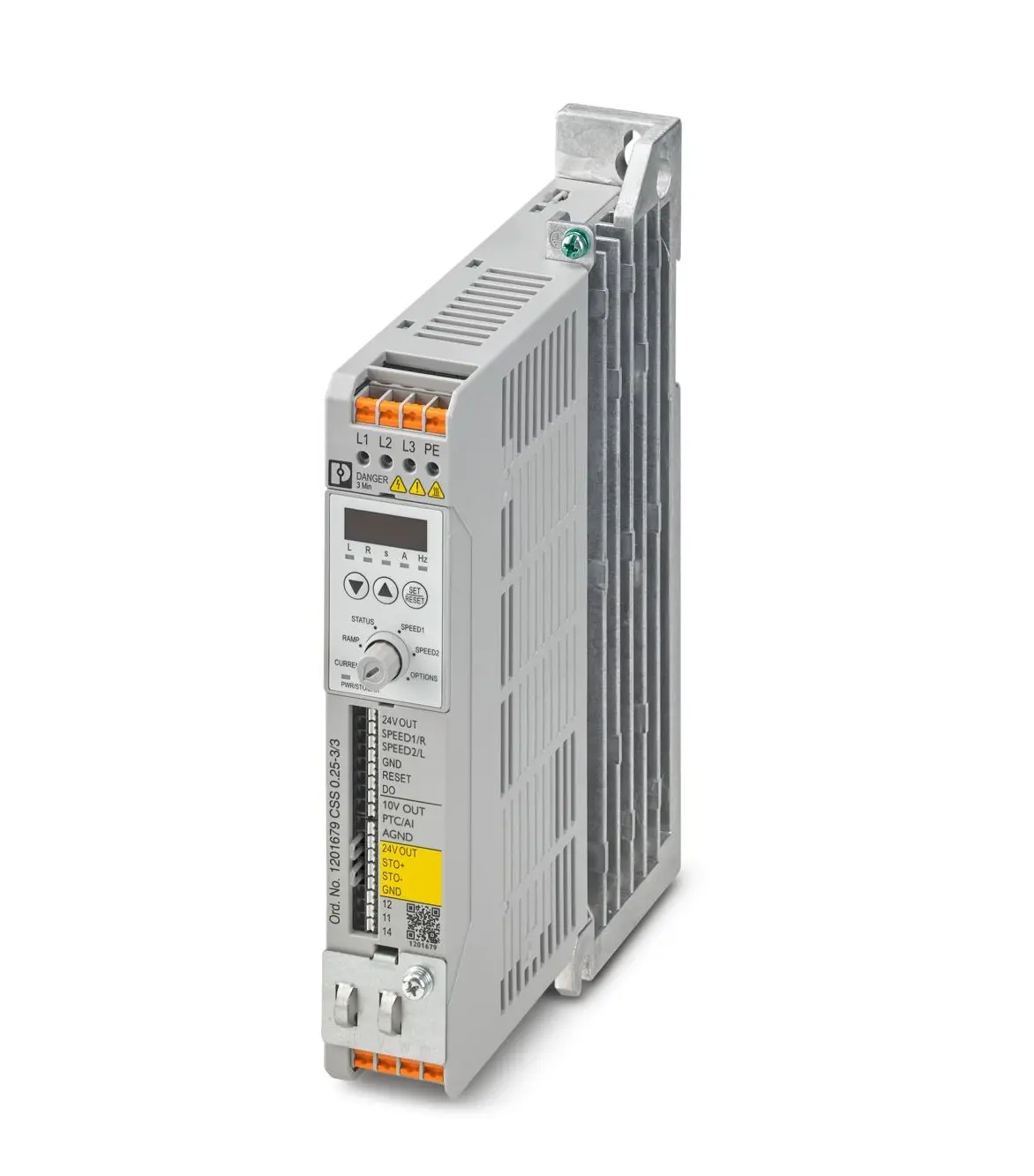Produktfoto 1 von Phoenix Contact CSS 3-Phasen Anlasser mit variabler Drehzahl 0.25 kW 480 V ac 1.62 A 500Hz