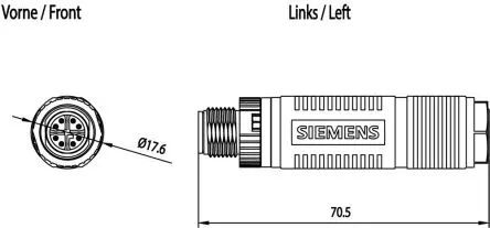 Produktfoto 1 von Siemens SCALANCE W Stecker Cat6a Ethernet-Steckverbinder, 8-Port 8-polig Kabel Gerade