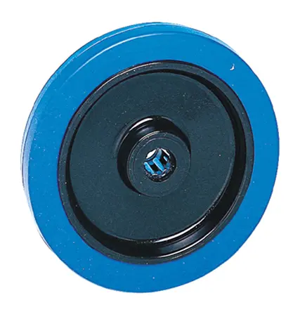 Produktfoto 1 von Guitel Hervieu Rollwagenrolle Blau, Mat. Gummi, 200 kg Ø 100 mm, B. 32 mm