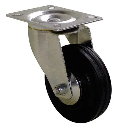 Produktfoto 1 von Guitel Hervieu Drehbar Rolle, Rad ø 80 mm, 80 kg, Ges H. 80 mm, Rad B. 35 mm, Gummi