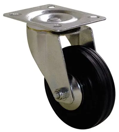 Produktfoto 1 von Guitel Hervieu Drehbar Rolle, Rad ø 100 mm, 100 kg, Ges H. 130 mm, Rad B. 35 mm, Gummi