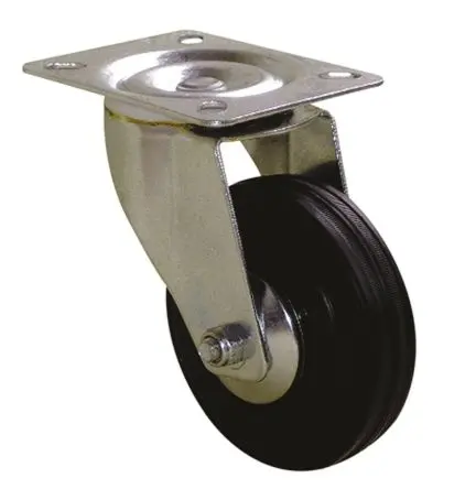 Produktfoto 1 von Guitel Hervieu Drehbar Rolle, Rad ø 50 mm, 50 kg, Ges H. 68 mm, Rad B. 24 mm, Gummi