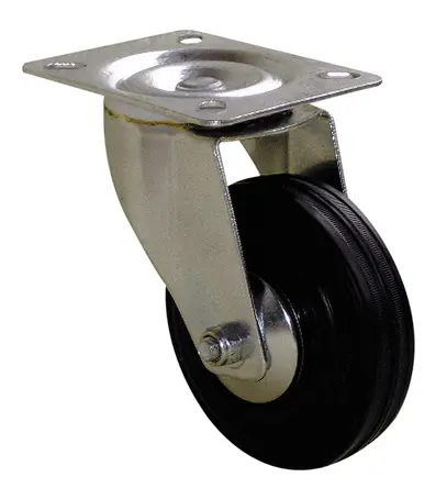 Guitel Hervieu Drehlager Lenkrolle, Rad ø 65mm, 65kg, Ges H. 85mm, Rad B. 27mm, 75 x 60mm, Platte, Gummi-Material