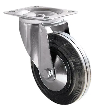 Produktfoto 1 von Guitel Hervieu Drehlager Lenkrolle, Rad ø 160mm, 175kg, Ges H. 196mm, Rad B. 41mm, 135 x 110mm, Platte, Gummi-Material