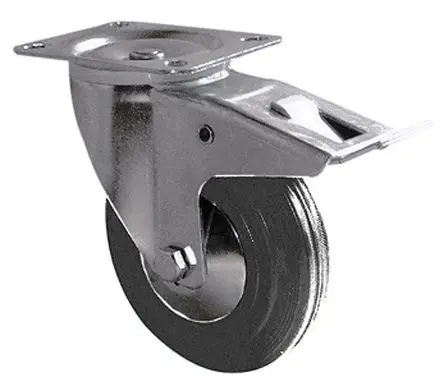 Produktfoto 1 von Guitel Hervieu Gebremst, schwenkbar Rolle, Rad ø 160 mm, 175 kg, Ges H. 196 mm, Rad B. 41 mm, Gummi