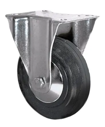 Produktfoto 1 von Guitel Hervieu Fest Lenkrolle, Rad ø 160mm, 175kg, Ges H. 196mm, Rad B. 41mm, 135 x 110mm, Platte, Gummi-Material