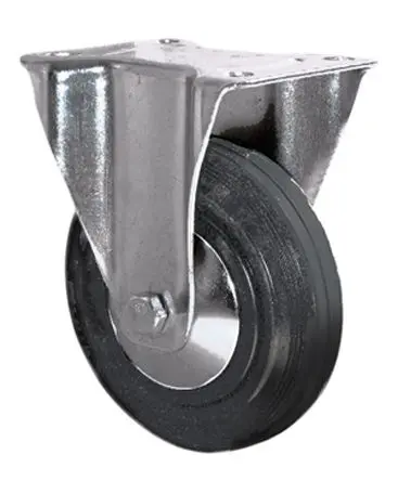 Guitel Hervieu Feststehend Rolle, Rad ø 160 mm, 175 kg, Ges H. 196 mm, Rad B. 41 mm, Gummi