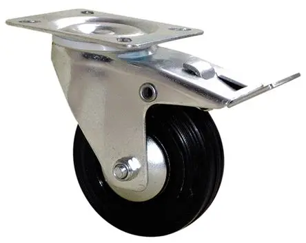 Produktfoto 1 von Guitel Hervieu Gebremst, schwenkbar Rolle, Rad ø 100 mm, 100 kg, Ges H. 130 mm, Rad B. 35 mm, Gummi