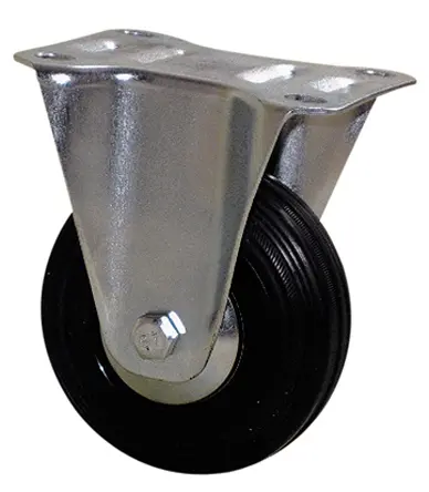 Produktfoto 1 von Guitel Hervieu Fest Lenkrolle, Rad ø 100mm, 100kg, Ges H. 130mm, Rad B. 35mm, 105 x 80mm, Platte, Gummi-Material