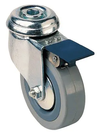 Produktfoto 1 von Guitel Hervieu Gebremst, schwenkbar Rolle, Rad ø 75 mm, 60 kg, Ges H. 75 mm, Rad B. 21 mm, Gummi