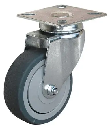 Produktfoto 1 von Guitel Hervieu Drehbar Rolle, Rad ø 75 mm, 60 kg, Ges H. 102 mm, Rad B. 24 mm, Gummi