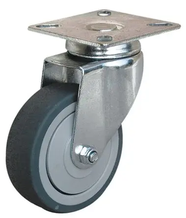 Produktfoto 1 von Guitel Hervieu Drehbar Rolle, Rad ø 100 mm, 70 kg, Ges H. 100 mm, Rad B. 24 mm, Gummi