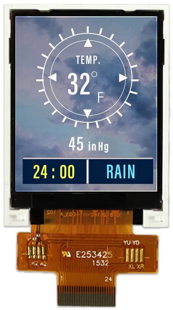 Produktfoto 1 von NEWHAVEN DISPLAY INTERNATIONAL Farb-LCD 1.8 in Parallel, 128 x 160 pixel, 29.03 x 36.04 mm LED