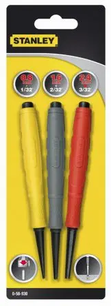 Produktfoto 1 von Stanley Splintentreiber Satz, Ø 2.4mm, 3-teilig, Länge 571.5 mm, Stift
