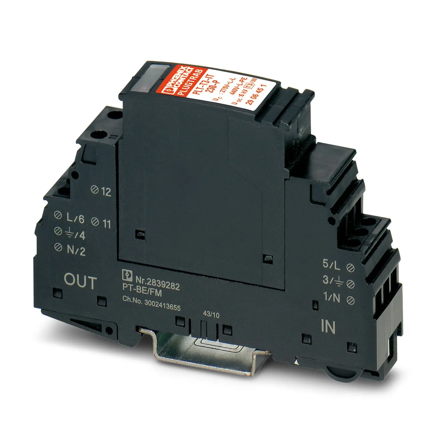Produktfoto 1 von Phoenix Contact, Überspannungsschutz, 440 V ac 8 kA DIN-Hutschiene