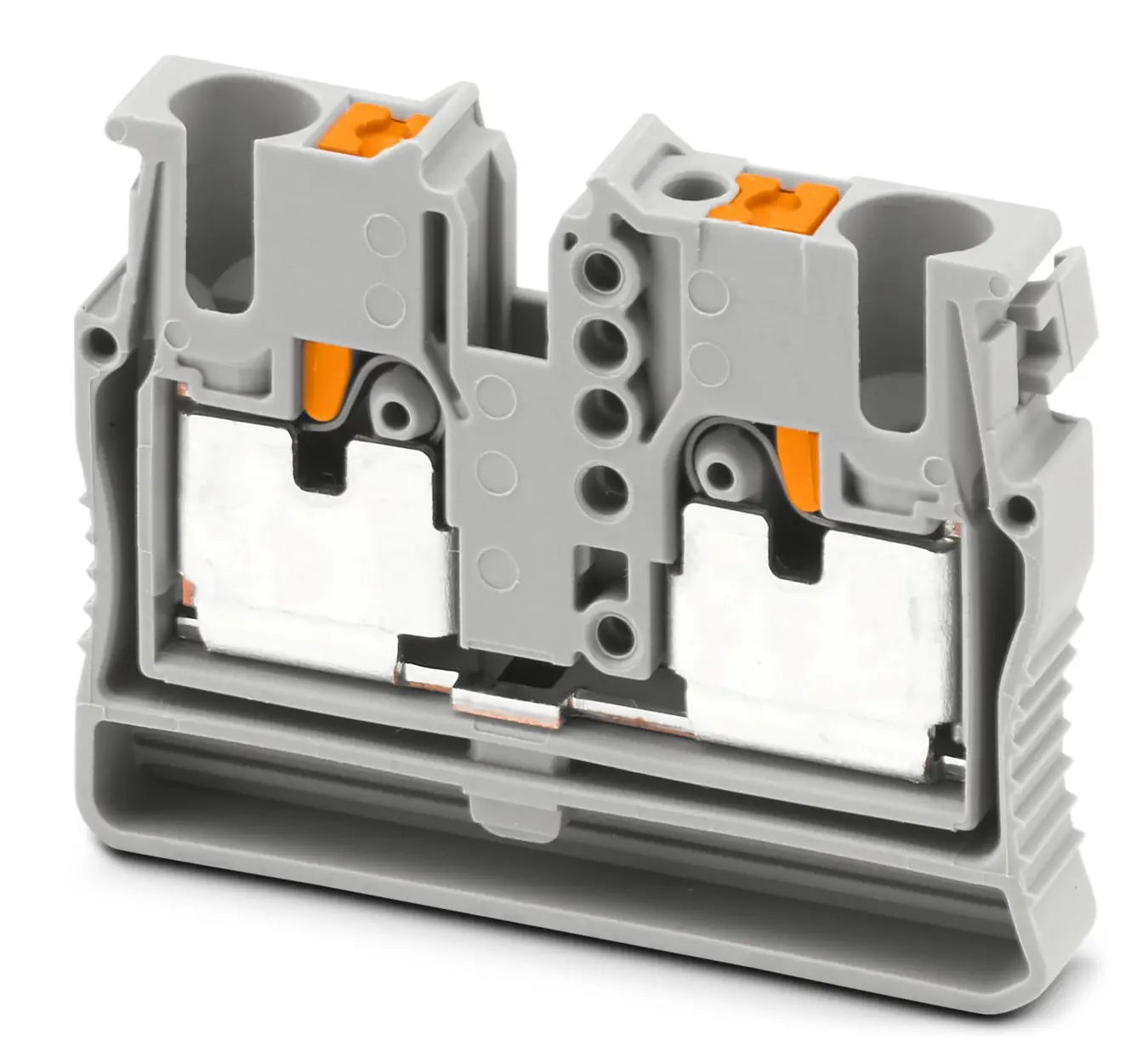 Produktfoto 1 von Phoenix Contact Anschlussklemmenblock für Durchkontaktierung 2 Grau, 0.14 to 4 mm², 800 V Einsteck-Anschluss
