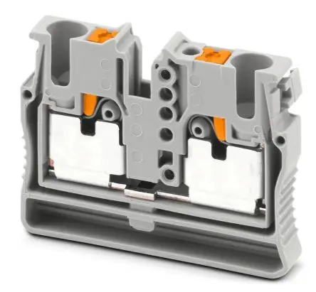 Produktfoto 1 von Phoenix Contact Anschlussklemmenblock für Durchkontaktierung 2 Grau, 0.14mm², 4 mm², 800V Einsteck-Anschluss