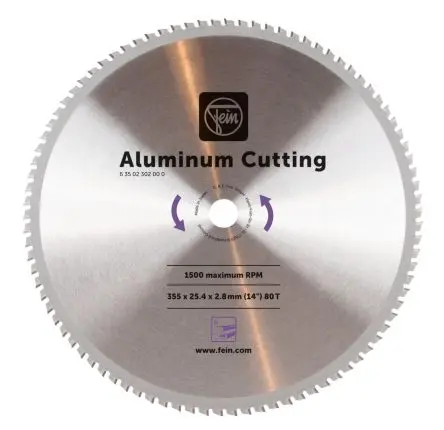 Produktfoto 1 von FEIN 80 Kupfer, Messing und andere Nichteisenmetalle, Aluminium Sägeblatt, Ø 355 mm