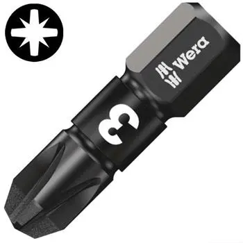 Produktfoto 1 von Wera Pozidriv Sechskant Bitsatz schlagfest PZ3 x 25 mm 3, 10-teilig