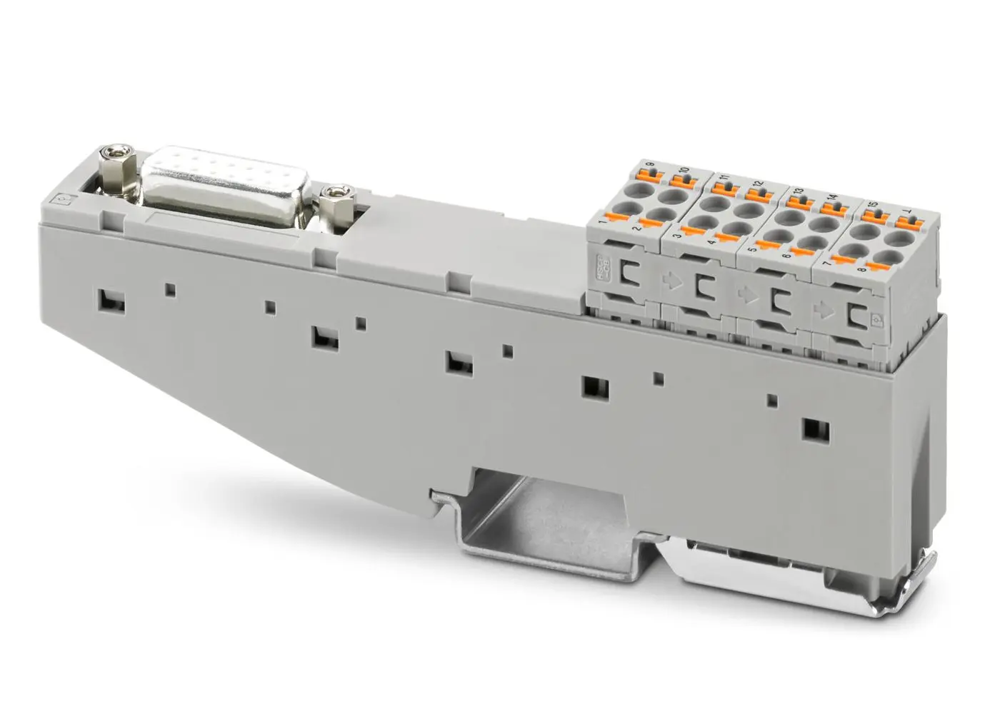 Produktfoto 1 von Phoenix Contact VFC-PT/D15SUB/F Schnittstellenmodul D-SUB, Buchse, 15-polig, 60 V dc, 30 V ac, DIN-Hutschiene 2A