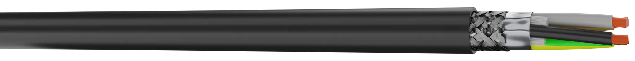 Produktfoto 1 von AXINDUS 2XSL Netzkabel, 4-adrig 1.5 mm² Schwarz Geschirmt, 100 m, Polyvinylchlorid