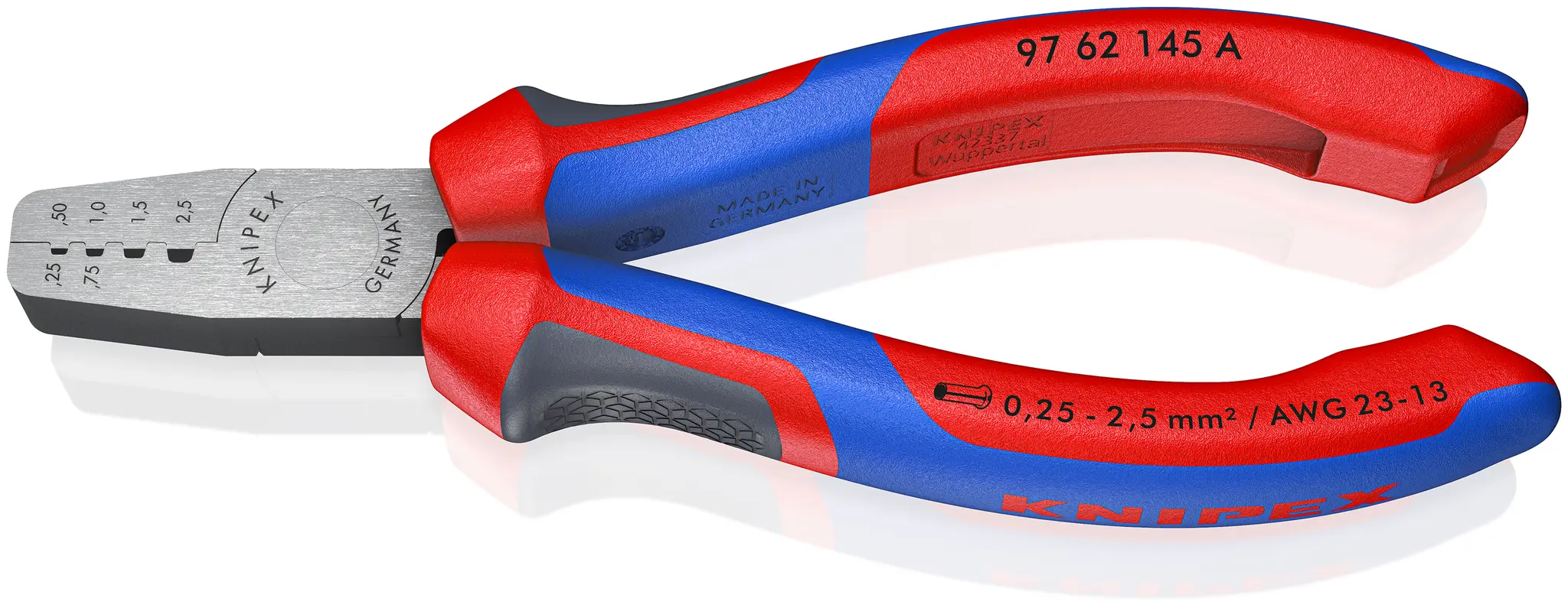 Produktfoto 1 von Knipex 97 Crimp-Werkzeug 1.4 mm für Aderendhülse, 145 mm