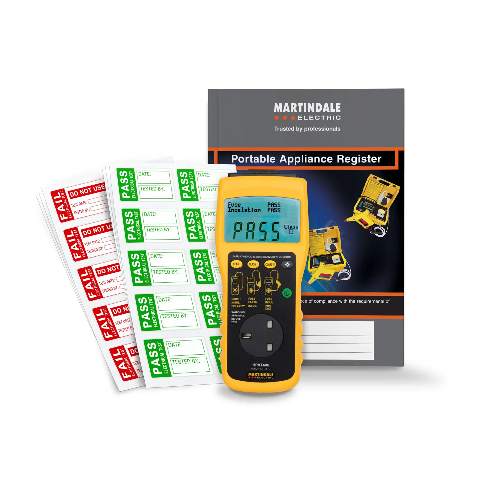 Produktfoto 1 von Martindale HPAT, Isolationsprüfer-Kit, PAT-Prüfkit, Prüfung Automatisch, Klasse I, Klasse II