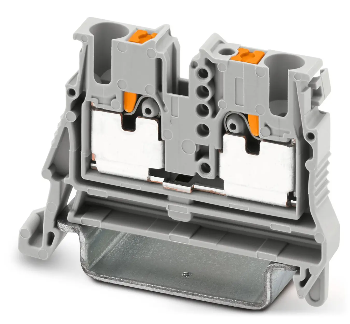 Produktfoto 1 von Phoenix Contact Anschlussklemmenblock für Durchkontaktierung 1 Grau, 2.5 mm² Einsteck-Anschluss