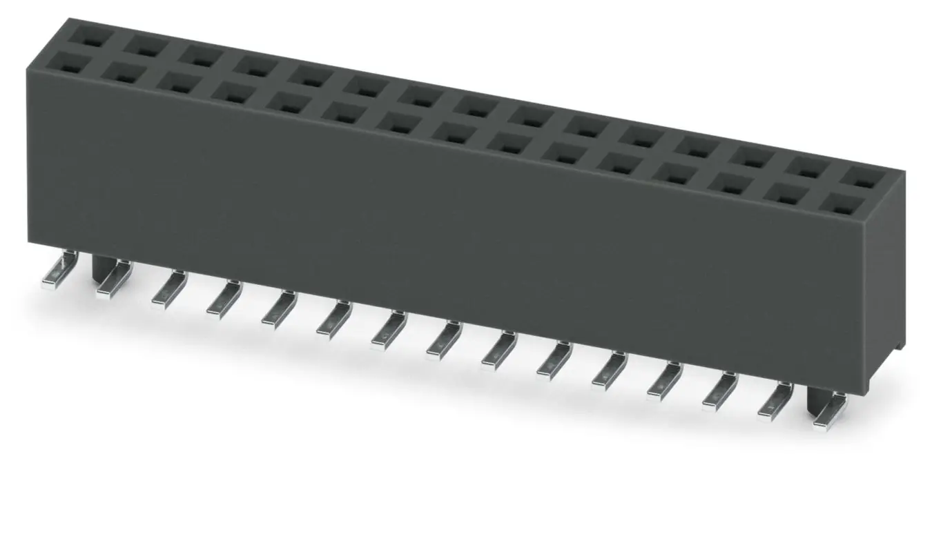 Produktfoto 1 von Phoenix Contact 54D/30-SV-1020-1-BT, FQ 2 Buchsenleiste Oberfläche 1-polig / 2-reihig, Raster 2.54 mm