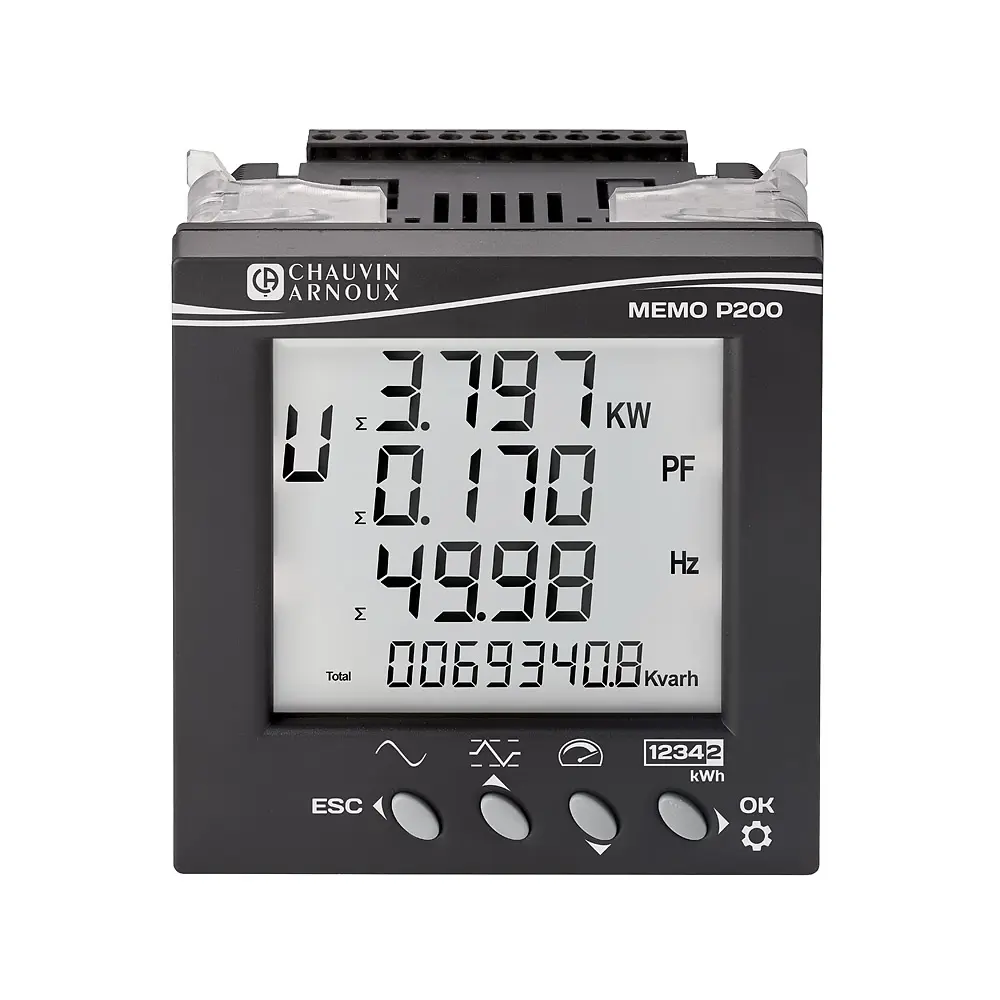 Chauvin Arnoux Energy MEMO P200 Leistungsüberwachungsgerät LCD-Hintergrundbeleuchtung 90 mm x 65 mm, 4-stellig /