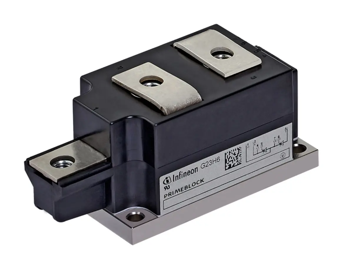 Produktfoto 1 von Infineon Thyristormodul 410 A 1800 V, Gate-Trigger 120 mA 1800 A 1.73 V BG-PB20-1