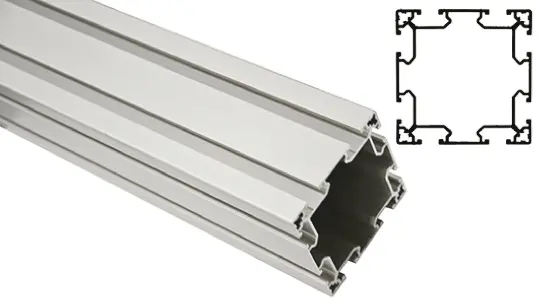 Produktfoto 1 von FlexLink Silber XC Aluminium Strebenprofil 88 x 88 mm, 8-fach Nut 11 mm, Länge 2000 mm XC