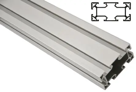 Produktfoto 1 von FlexLink Silber XC Aluminium Strebenprofil 44 x 88 mm, 6-fach Nut 11 mm, Länge 3000 mm XC