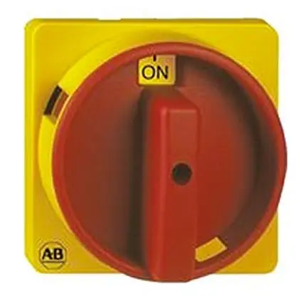 Produktfoto 1 von Allen Bradley Gelb, Rot 194L Drehgriff für Serie 194E 90 mm 3-fach abschließbar, IP66